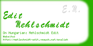 edit mehlschmidt business card